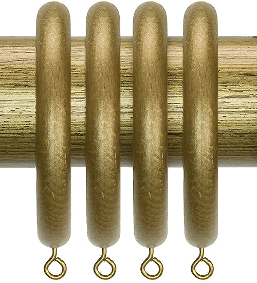 Renaissance Duet 50mm Wood Curtain Ring, Venetian Gold