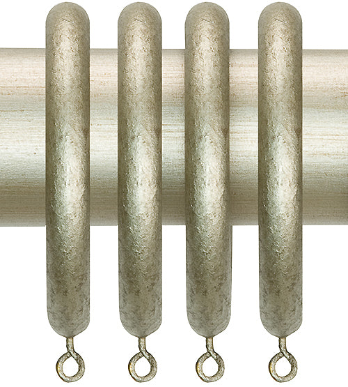 Renaissance Duet 50mm Wood Curtain Ring, Dutch Silver