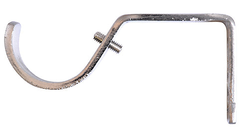 Renaissance 28mm Short Standard Curtain Pole Bracket, Polished Silver