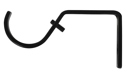 Renaissance 28mm Short Standard Curtain Pole Bracket, Matt Black