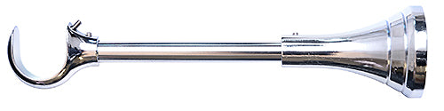 Renaissance 28mm Extendable Cup Curtain Pole Bracket, Polished Silver