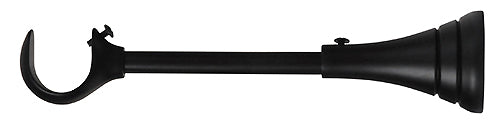 Renaissance 28mm Extendable Cup Curtain Pole Bracket, Matt Black