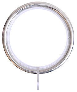 Renaissance 28mm Metal Curtain Pole Lined Rings, Polished Silver