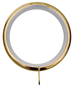 Renaissance Orbit 28mm Metal Curtain Pole Rings, Polished Brass