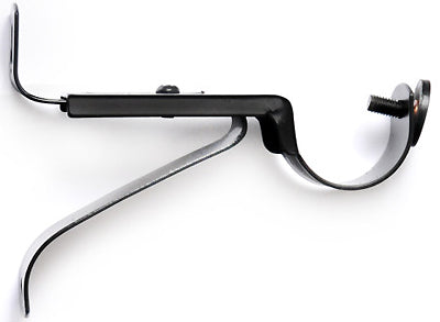 Renaissance Orbit 28mm Metal Adjustable Curtain Pole Brackets, Black