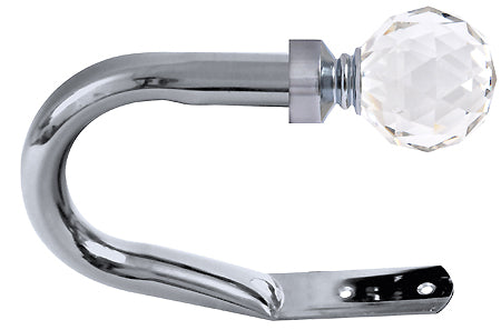 Renaissance Extensis Curtain Holdbacks, Crystal Cut Diamond, Chrome
