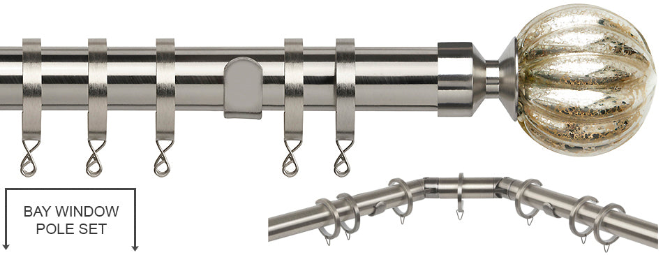 Speedy Poles Apart 28mm Bay Pole, Satin Silver, Dynasty