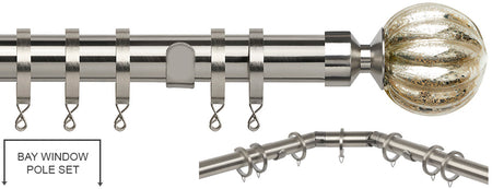 Speedy Poles Apart 28mm Bay Pole, Satin Silver, Dynasty