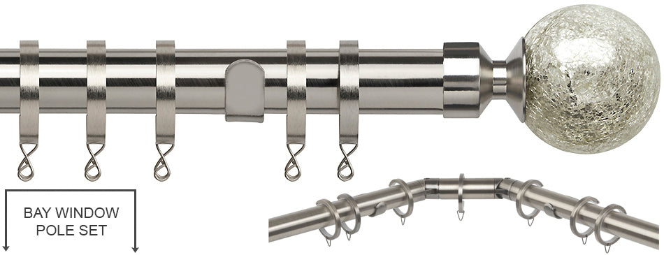 Speedy Poles Apart 28mm Bay Pole, Satin Silver, Empire