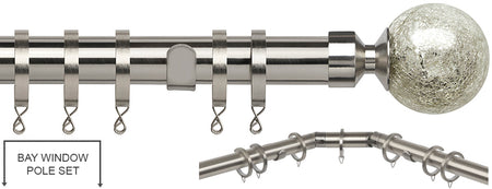 Speedy Poles Apart 28mm Bay Pole, Satin Silver, Empire
