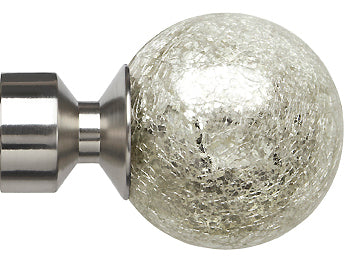 Speedy Poles Apart 28mm Finials only, Empire Satin Silver
