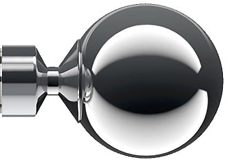 Speedy Poles Apart 28mm Finials only, Chrome, Sphere