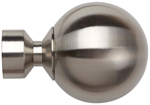 Speedy Poles Apart 28mm Finials only, Satin Silver, Sphere