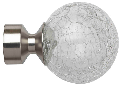 Speedy Poles Apart 28mm Finials only, Satin Silver, Crash