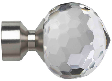 Speedy Poles Apart 28mm Finials only, Satin Silver, Bella