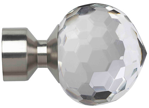 Speedy Poles Apart 28mm Finials only, Satin Silver, Bella