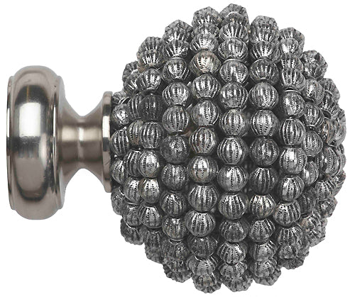 Speedy Poles Apart 28mm Finials only, Satin Silver, Mia