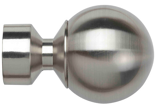 Speedy Poles Apart 28mm Finials only, Satin Silver, Ball