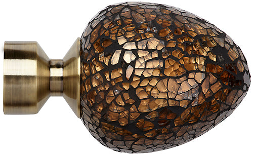 Speedy Poles Apart 28mm Finials only, Antique Brass, Alexia Bronze Mirror