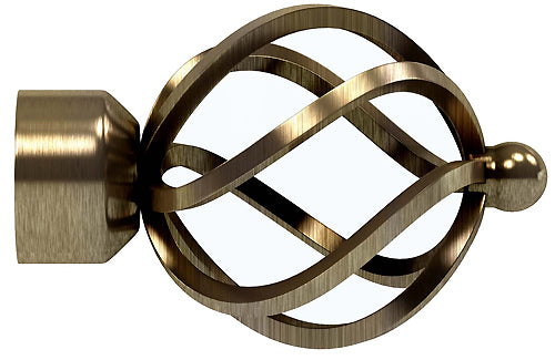 Speedy Poles Apart 28mm Finials only, Antique Brass, Cage