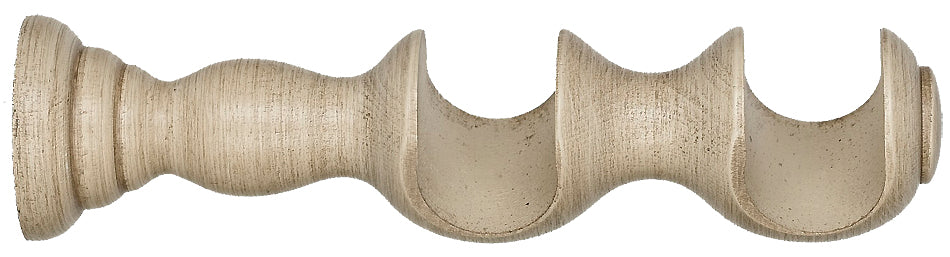 Byron Barnwood 35mm 45mm Pole Double Brackets, Barnwood Cream
