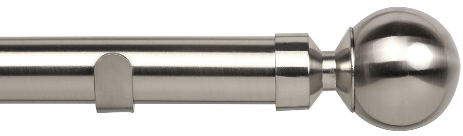 Speedy Rome 28mm Eyelet Pole, Satin Silver, Ball