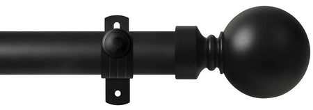 Renaissance Orbit 28mm Metal Eyelet Curtain Pole Black, Ball