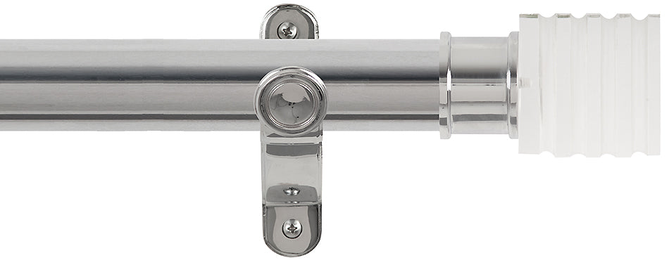 Renaissance Spectrum 35mm Eyelet Curtain Pole Polished Silver, Acrylic Cube