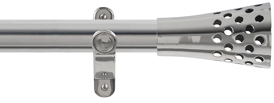 Renaissance Spectrum 35mm Eyelet Curtain Pole Polished Silver, Trumpet