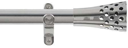 Renaissance Spectrum 35mm Eyelet Curtain Pole Polished Silver, Trumpet