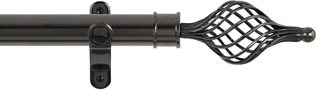 Renaissance Spectrum 35mm Eyelet Curtain Pole Black Nickel, Long Cage