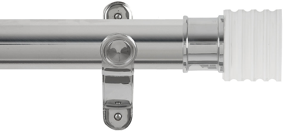 Renaissance Spectrum 50mm Eyelet Curtain Pole Polished Silver, Acrylic Cube