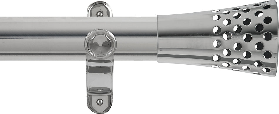 Renaissance Spectrum 50mm Eyelet Curtain Pole Polished Silver, Trumpet