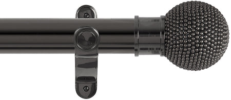 Renaissance Spectrum 50mm Eyelet Curtain Pole Black Nickel, Studded Ball