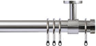 Renaissance 28mm Top Fix Metal Curtain Pole Polished Silver, Endcap