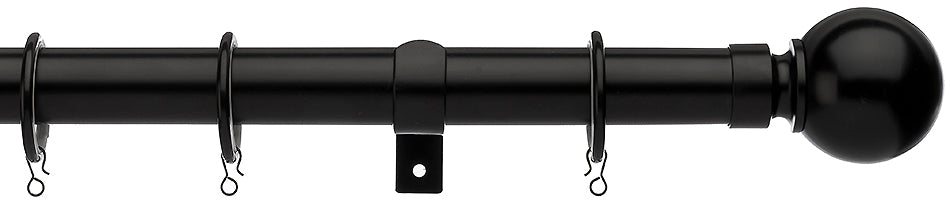 Universal 28mm Metal Curtain Pole Black Ball