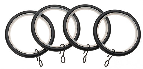 Universal 28mm Metal Curtain Pole Rings Black