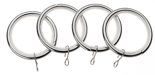 Universal 28mm Metal Curtain Pole Rings Chrome