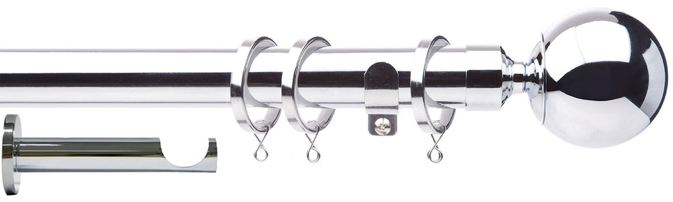 Jones Cosmos 28mm Contemporary Pole, Chrome, Ball