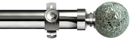 Renaissance Dimensions 28mm Adjust Eyelet Pole Polished Silver, Silver Mirror Mosaic