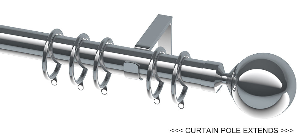 Speedy Freedom 19mm-22mm Extendable Pole, Chrome, Ball