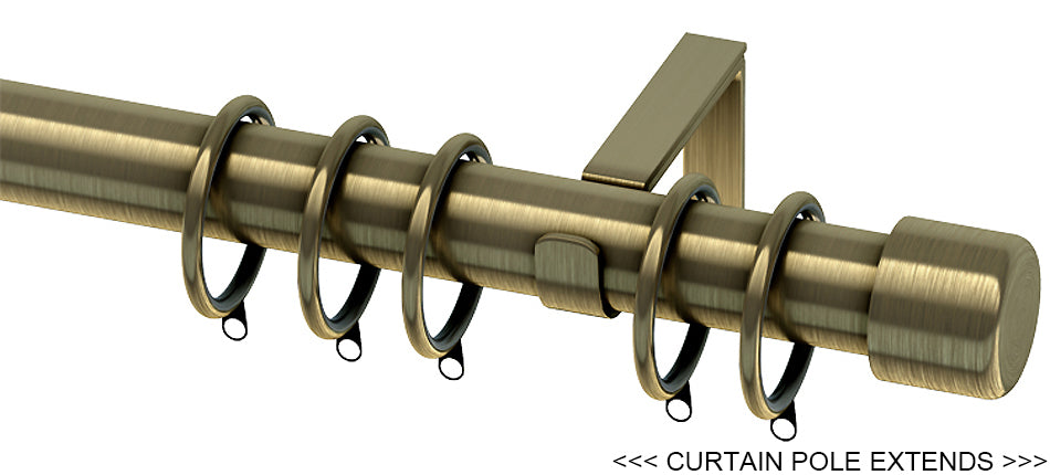 Speedy Freedom 19mm-22mm Extendable Pole, Antique Brass, Endcap