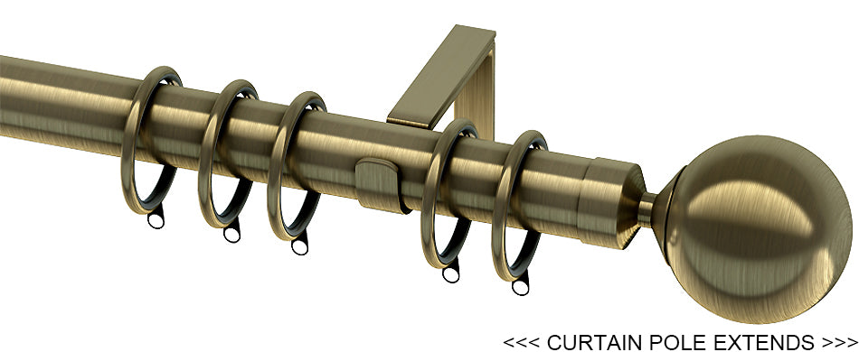 Speedy Freedom 19mm-22mm Extendable Pole, Antique Brass, Ball