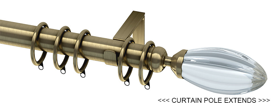 Speedy Freedom 19mm-22mm Extendable Pole, Antique Brass, Reflection
