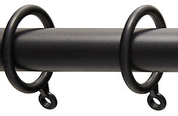 Kestrel Tops Curtain Pole Rings, Black