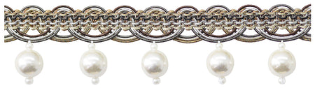 Jones Venice Pearl Fringe Trimming, Cocoa