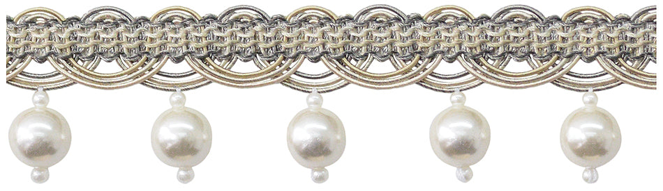 Jones Venice Pearl Fringe Trimming, Dove
