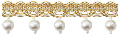 Jones Venice Pearl Fringe Trimming, Honey