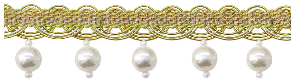 Jones Venice Pearl Fringe Trimming, Pistachio