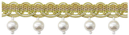 Jones Venice Pearl Fringe Trimming, Pistachio